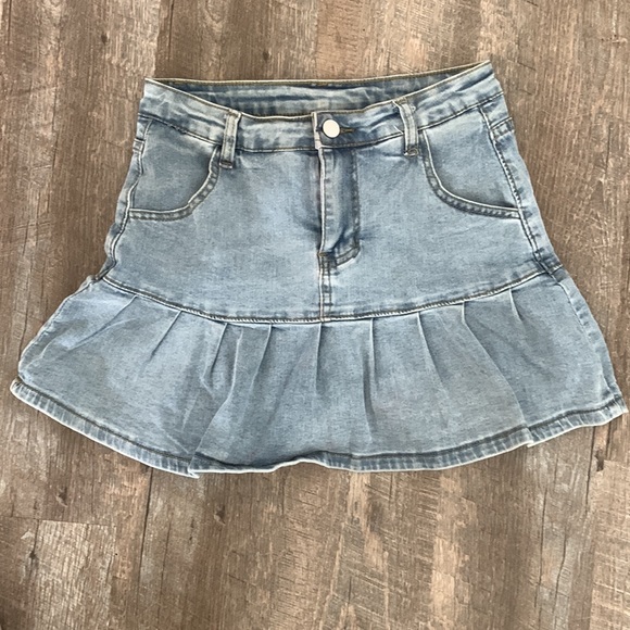 Denim Ruffle Skirt - Picture 4 of 5
